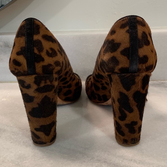 J crew Etta Calf Hair leopard Heels Sz 10 - Picture 2 of 8